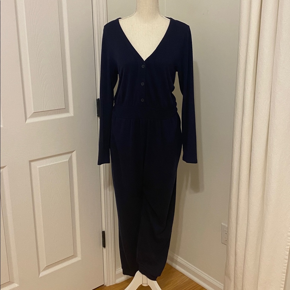 GAP Lounge jumpsuit navy Knit Fabric
